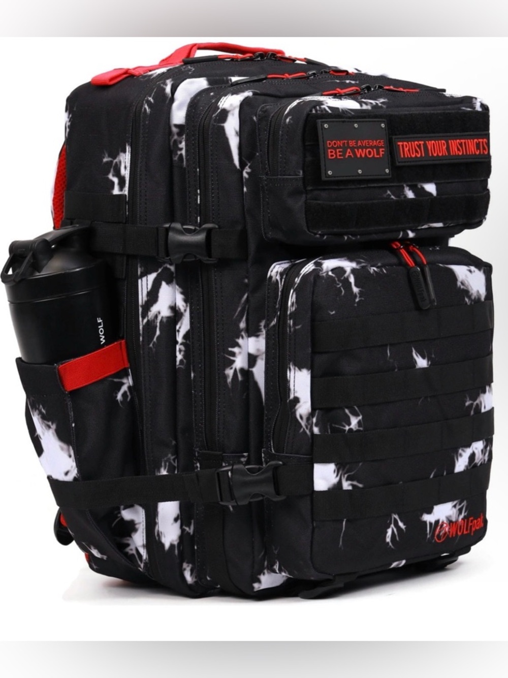 RARE NWT Wolfpak 45L Backpack Black Lightning Immortal Red